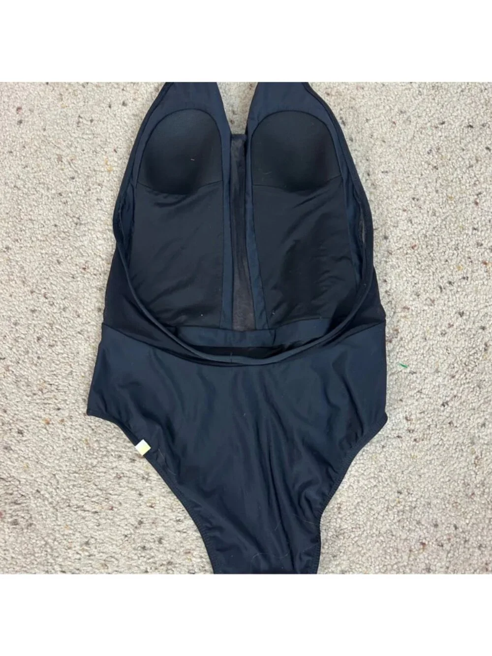 Summersalt Black 1 Piece Swim Suit Sheer Panel Size 8 Women's